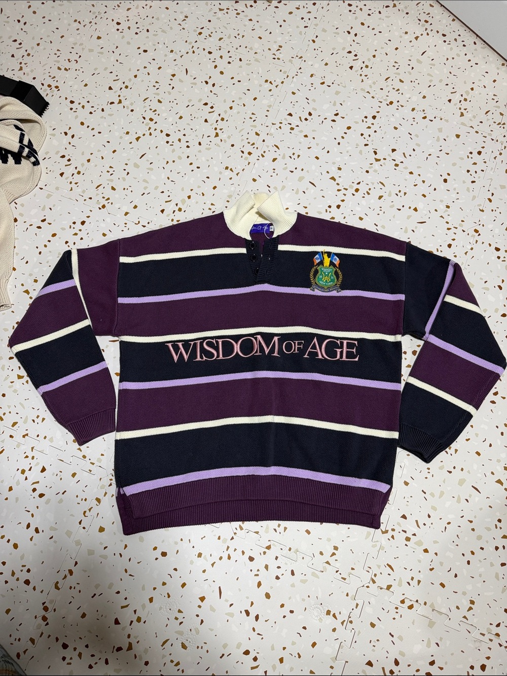 Wisdom of Age Bleecker Rugby Sweater in Berry